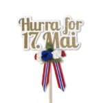 Kaketopp - Hurra for 17 Mai med blomster