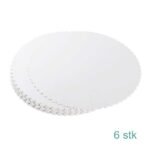 Kakeunderlag 28cm Ø  0.5 mm tykk - hvit 6 stk
