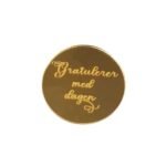 Akryl Mirror gold cupcake topper - Gratulerer med dagen