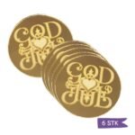 Akryl Mirror gold cupcake topper - God Jul - 6 stk