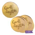 Akryl Mirror gold cupcake topper - Godt nyttår - 6 stk