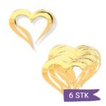 Akryl Mirror gold cupcake topper - Hjerte - 6 stk