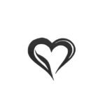 Akryl cupcake topper - Hjerte - svart