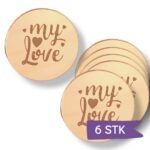 Akryl Mirror gold cupcake topper - My love - 6 stk