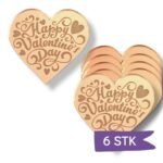 Akryl Mirror gold cupcake topper - Happy Valentine's Day - 6 stk