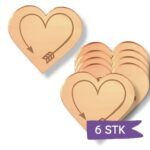 Akryl Mirror gold cupcake topper - Hjerte - 6 stk