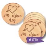 Akryl Mirror gold cupcake topper - Jeg elsker deg - 6 stk