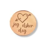 Akryl Mirror gold cupcake topper - Jeg elsker deg