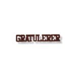 Akryl cupcake topper - Gratulerer - svart