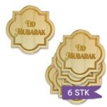 Akryl Mirror gold cupcake topper - Eid Mubarak - 6 stk
