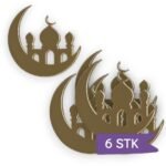 Akryl Mirror gold cupcake topper -  Mosque - 6 stk