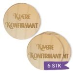 Akryl Mirror gold cupcake topper - Kjære konfirmant - 6 stk