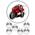 Spiselig wafer bilde Motorsykkel + 6 muffins topper
