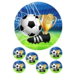 Spiselig wafer bilde fotball + 6 muffins topper