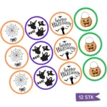 Spiselig wafer cupcake topper - Happy Halloween - 12 stk