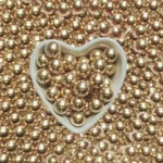 Kakestrø Perler - metallic gold - 14 mm