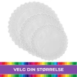 Doilie / Kakeunderlag Hvit – 10 stk