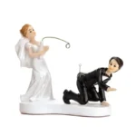 PartyDeco Brudepar Figur - Brudepar med Fiskestang - 11 cm