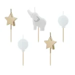 PartyDeco Kakelys Elefant mix pk/5