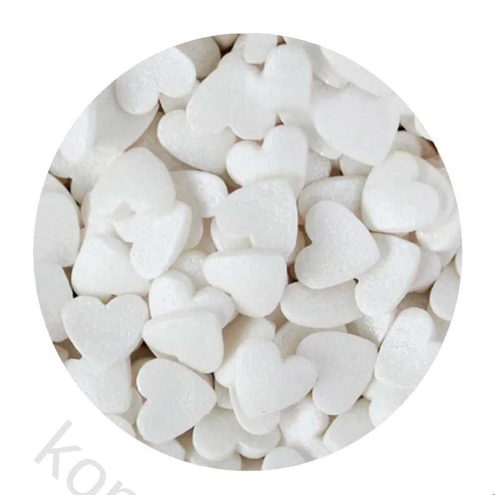 AZ01384 Azucren Kakestrø Hvite hjerter - 60g - Bilde 1