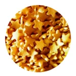 Azucren Kakestrø Gull stjerner - 60g