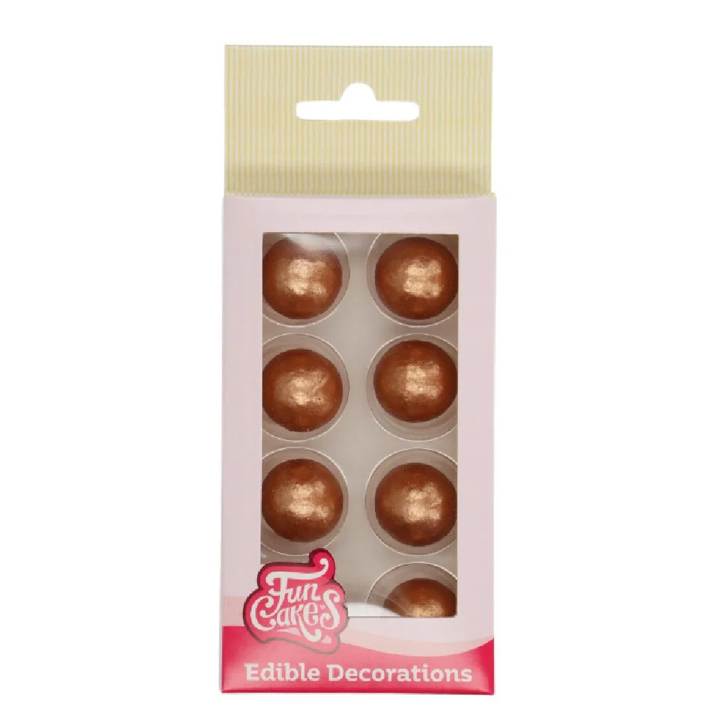 F50545 FunCakes Sjokoladekuler - Bronze- pk/8 - Bilde 1