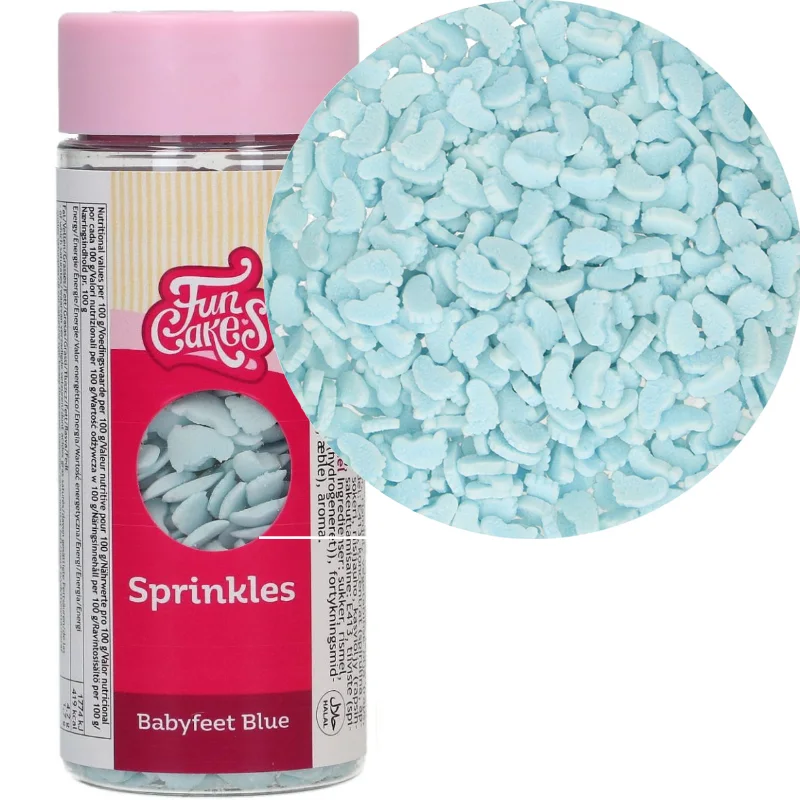 F52560 FunCakes Kakestrø Babyføtter Lyseblå 55g - Bilde 1