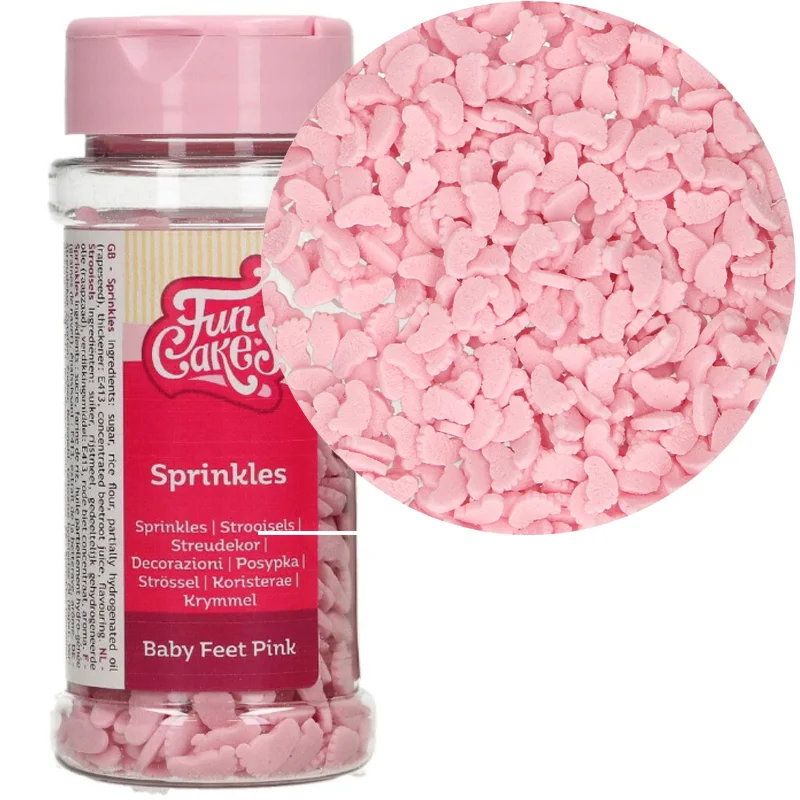 F52565 FunCakes Kakestrø Babyføtter Rosa 55g - Bilde 1