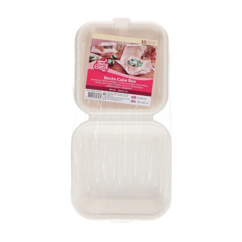 F83450 FunCakes Bento Cake Box Hvit 15×15 cm – pk/10 - Bilde 1
