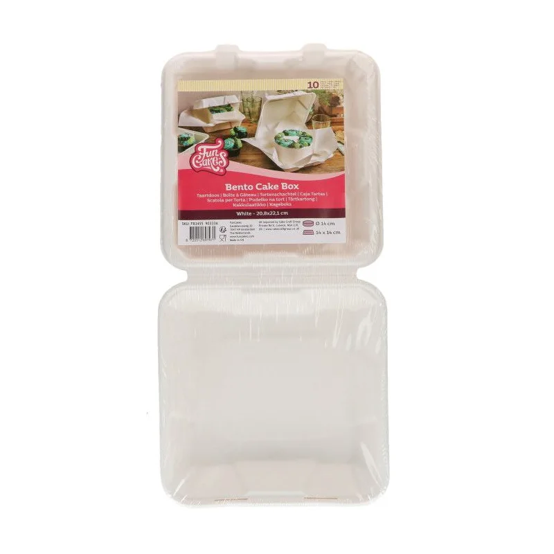 F83455 FunCakes Bento Cake Box Hvit 20.8×22.1 cm – pk/10 - Bilde 1