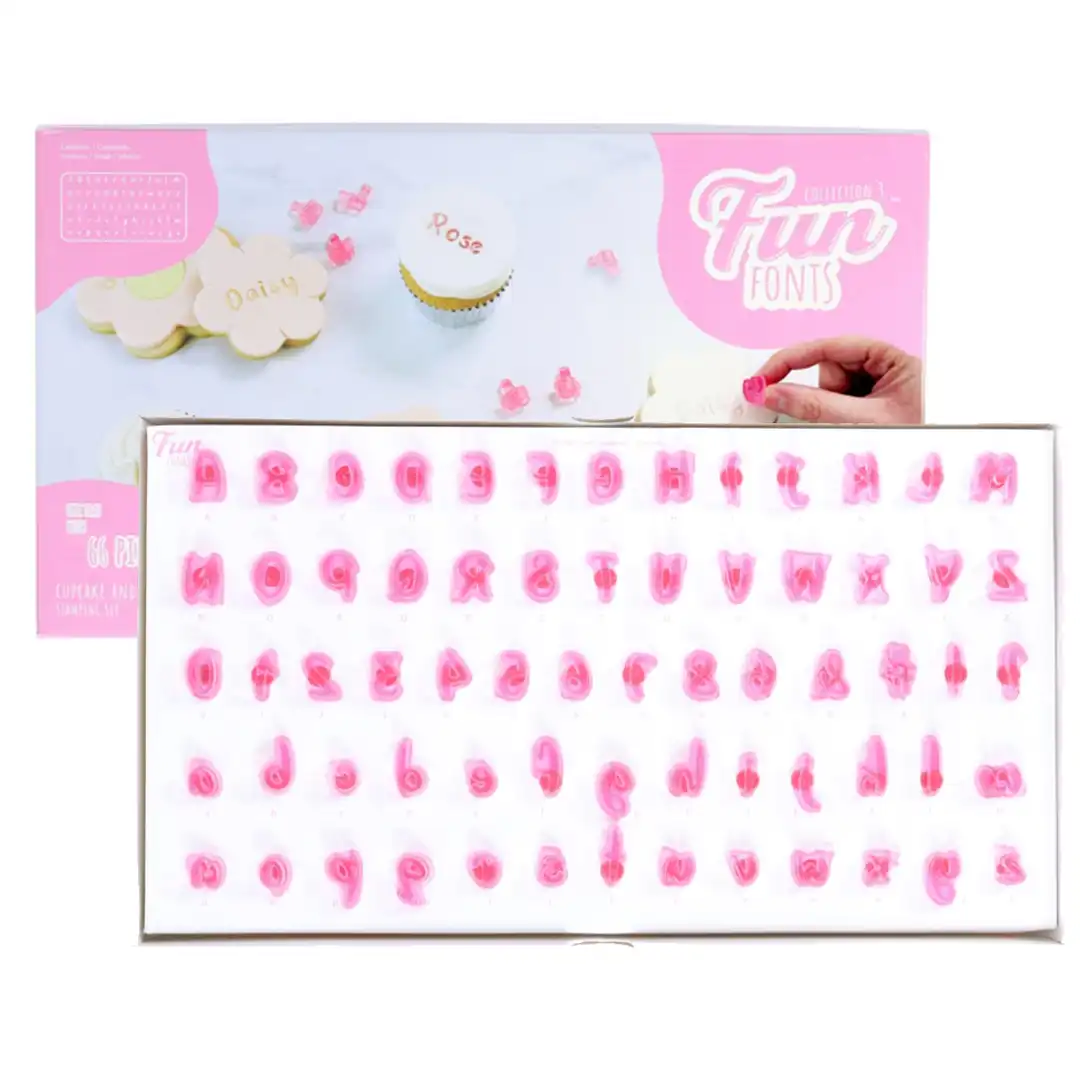 FF60 PME Fun Fonts - Alfabet, tall og symboler - 66 deler - Bilde 1