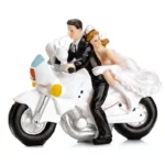 PartyDeco Brudepar Figur - Brudepar på motorsykkel - 11,5 cm