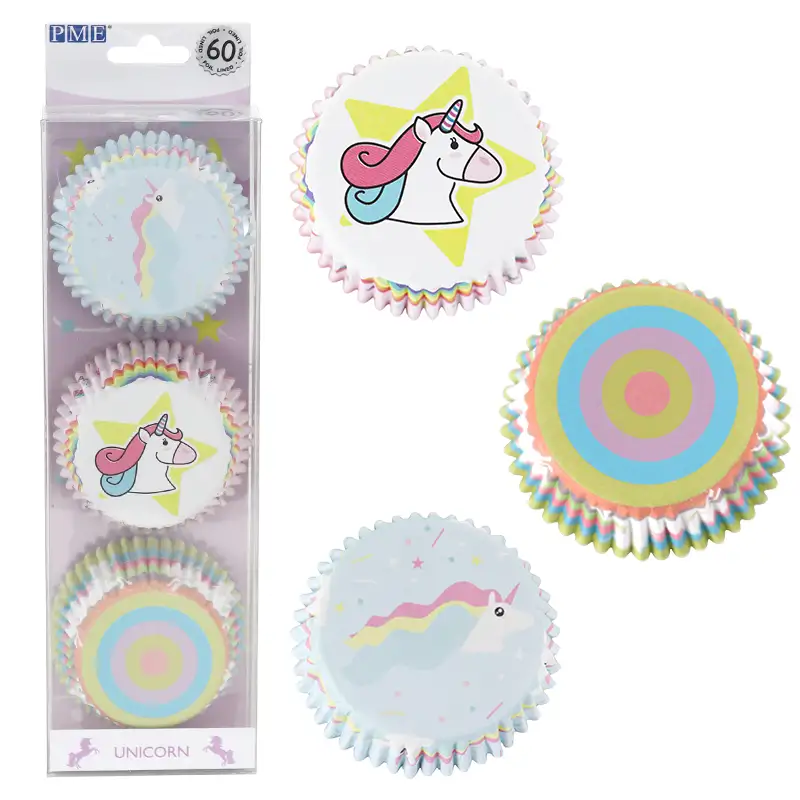 BC904 PME Unicorn Muffinsformer med Foliefôring – 60 stk - Bilde 1