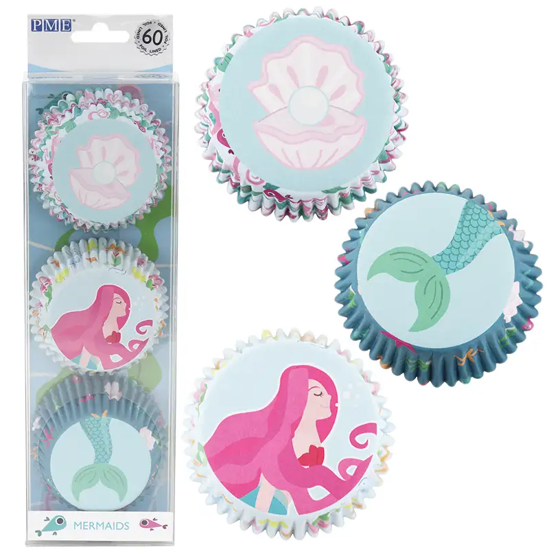 BC905 PME Mermaid Muffinsformer med Foliefôring – 60 stk - Bilde 1