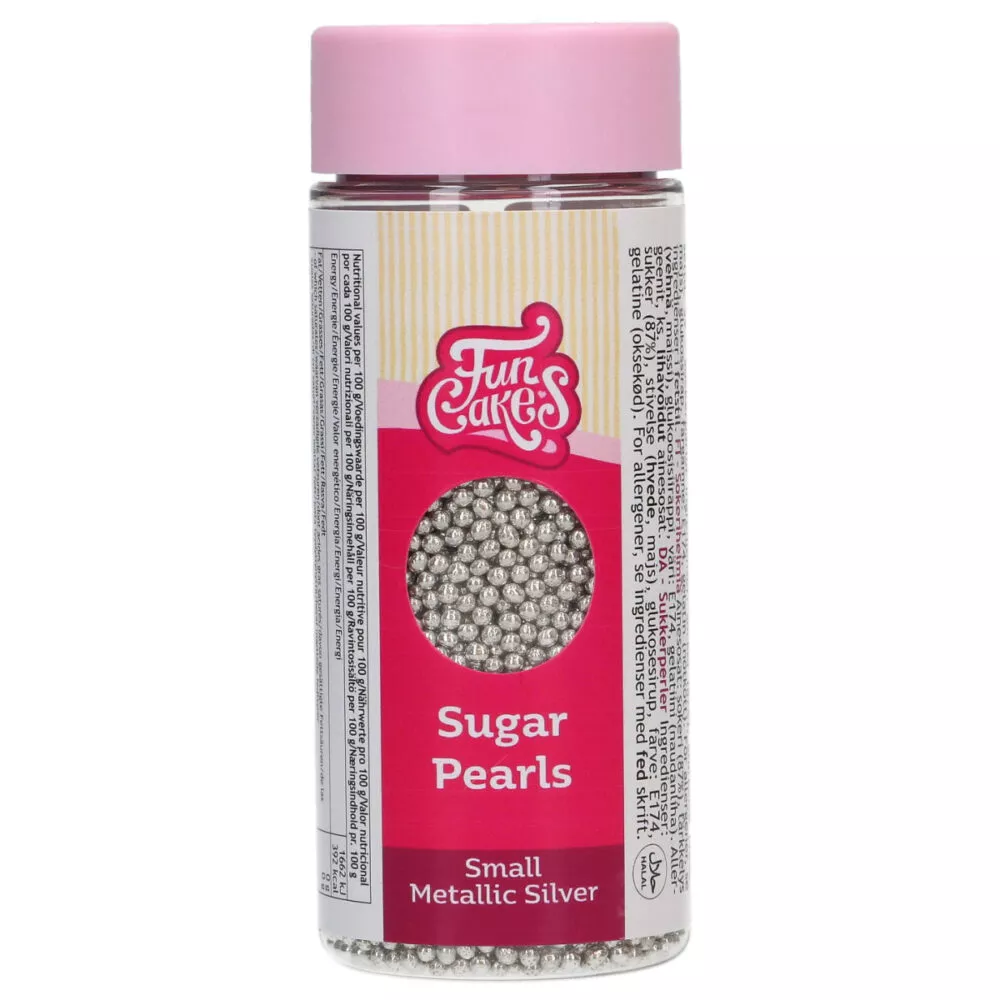 F51770_FunCakes_Sugar_Pearls_Small_Metallic_Silver_1-1000x1000-1.webp FunCakes Sukkerperler Små Metallic Silver - 80g - Bilde 1