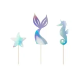 PartyDeco Kaketoppere Mermaid Iriserende – 3 stk