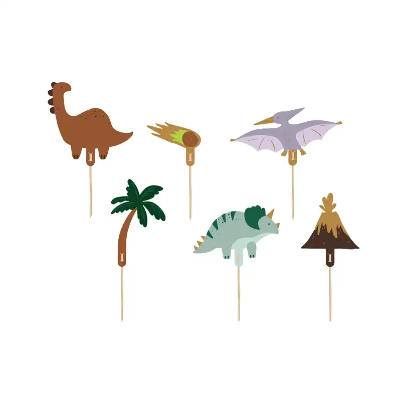 KPT71 PartyDeco Kaketoppere Dinosaurer – 6 stk - Bilde 1